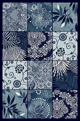 Прямоугольный ковер MEGA carving D271 BLUE