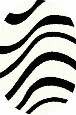 Овальный ковер COMFORT SHAGGY S607 BONE-BLACK