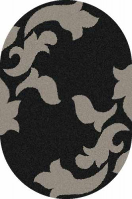 Овальный ковер PLATINUM T620 BLACK-GRAY