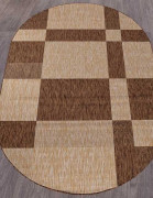 Ковёр VEGAS-S005-BEIGE-BROWN-OVAL