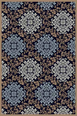 Прямоугольный ковер VALENCIA DELUXE D374 D.NAVY-BROWN