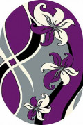 Овальный ковер VISION DELUXE carving V816 GRAY-VIOLET