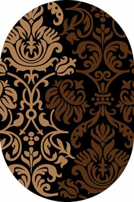 Овальный ковер VISION DELUXE carving V826 BLACK-BROWN