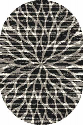 Овальный ковер PLATINUM T626 BLACK-GRAY