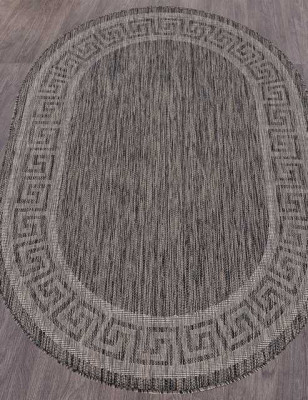 Ковёр VEGAS-S002-DARK-GRAY-OVAL