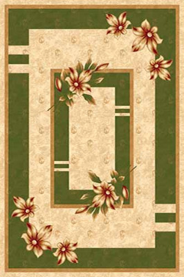 Прямоугольный ковер KAMEA carving D048 CREAM-GREEN