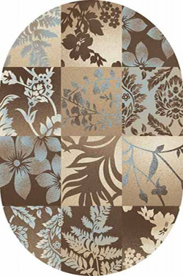 Овальный ковер MEGA carving D279 BROWN-L.BLUE