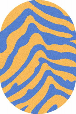 Овальный ковер COMFORT SHAGGY S604 YELLOW-BLUE