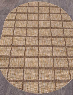 Ковёр VEGAS-S004-BEIGE-BROWN-OVAL