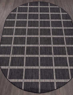 Ковёр VEGAS-S004-BLACK-GRAY-OVAL