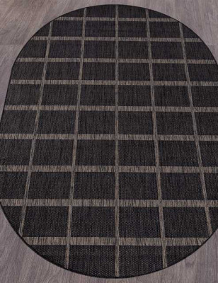 Ковёр VEGAS-S004-BLACK-OVAL